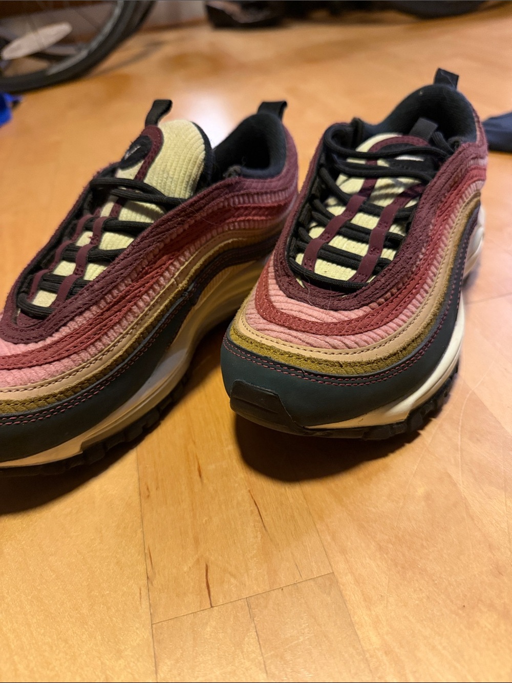 Nike Women's Layered Wave Sneakers - Burgundy, Pink & Olive